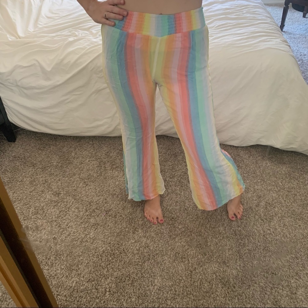 Rainbow striped pants